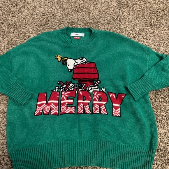 Zara Sweaters Zara Peanuts Merry Sweater Medium Poshmark